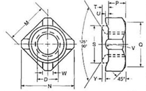 Đai ốc hàn 4 chân L212